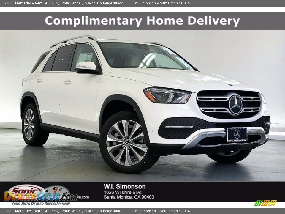 2021 Mercedes-Benz GLE 350 Polar White / Macchiato Beige/Black Photo #1