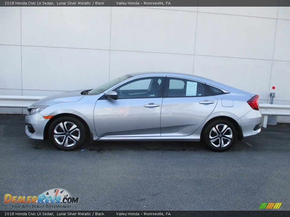 2018 Honda Civic LX Sedan Lunar Silver Metallic / Black Photo #2