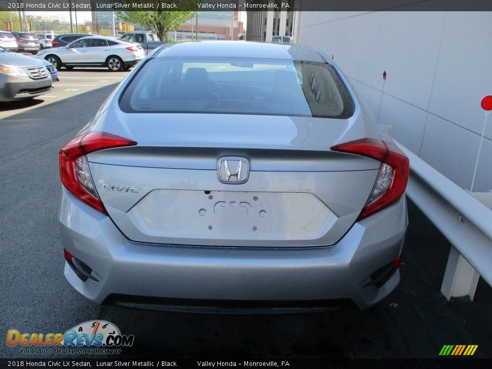 2018 Honda Civic LX Sedan Lunar Silver Metallic / Black Photo #4