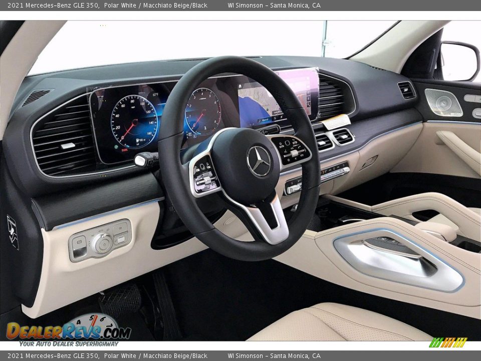 2021 Mercedes-Benz GLE 350 Polar White / Macchiato Beige/Black Photo #4
