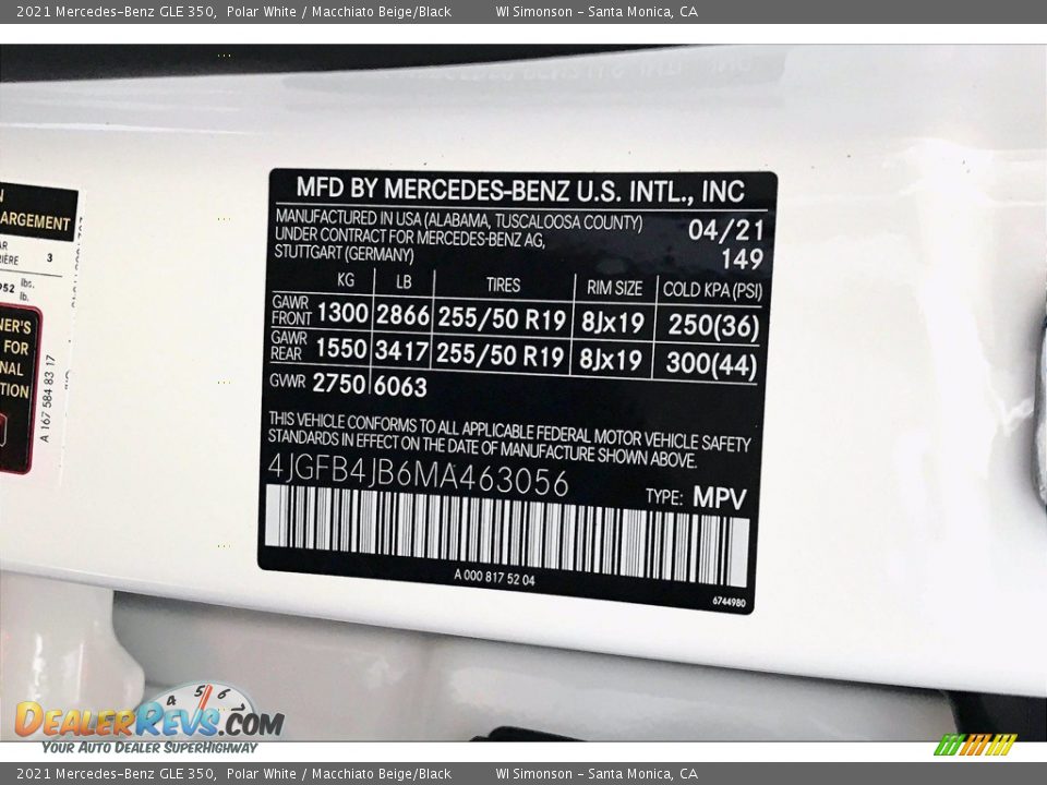 2021 Mercedes-Benz GLE 350 Polar White / Macchiato Beige/Black Photo #11