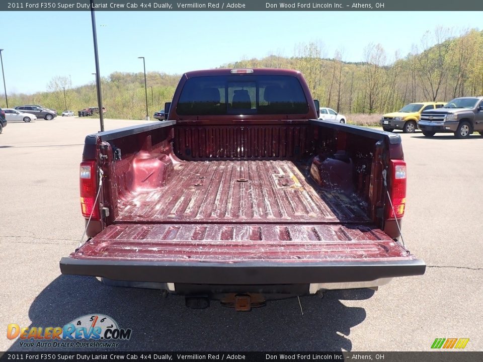 2011 Ford F350 Super Duty Lariat Crew Cab 4x4 Dually Vermillion Red / Adobe Photo #14