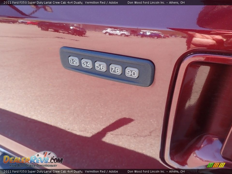 2011 Ford F350 Super Duty Lariat Crew Cab 4x4 Dually Vermillion Red / Adobe Photo #19