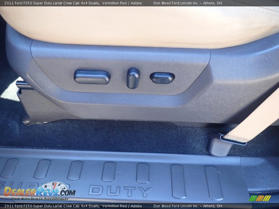 2011 Ford F350 Super Duty Lariat Crew Cab 4x4 Dually Vermillion Red / Adobe Photo #24