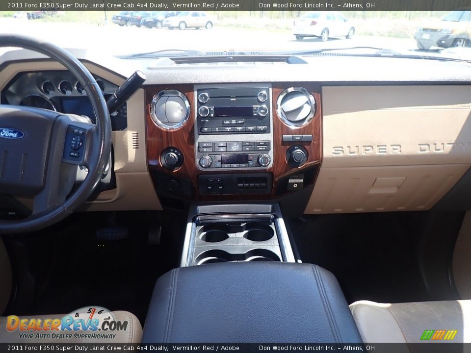 2011 Ford F350 Super Duty Lariat Crew Cab 4x4 Dually Vermillion Red / Adobe Photo #26