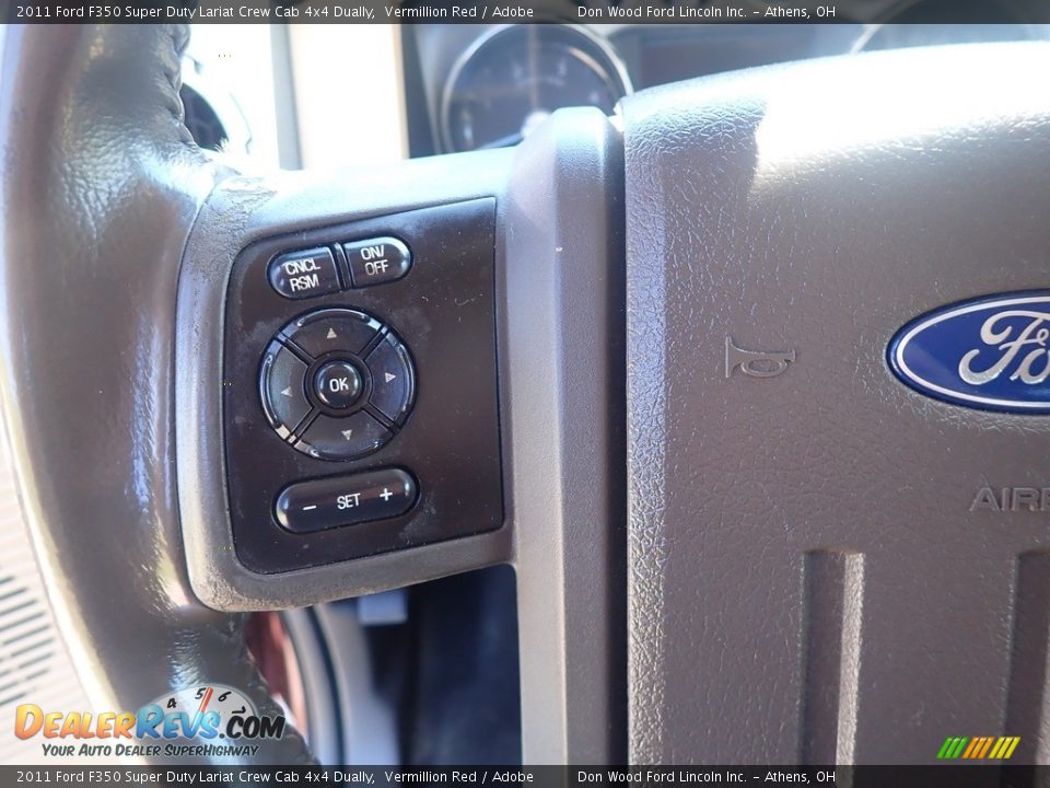 2011 Ford F350 Super Duty Lariat Crew Cab 4x4 Dually Vermillion Red / Adobe Photo #30