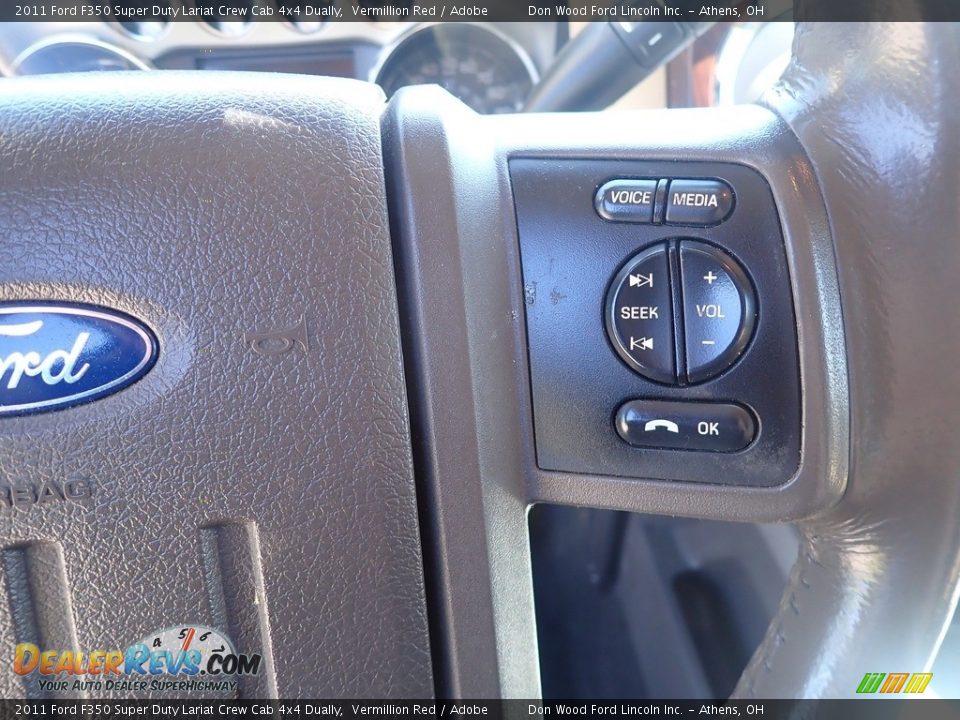 2011 Ford F350 Super Duty Lariat Crew Cab 4x4 Dually Vermillion Red / Adobe Photo #31