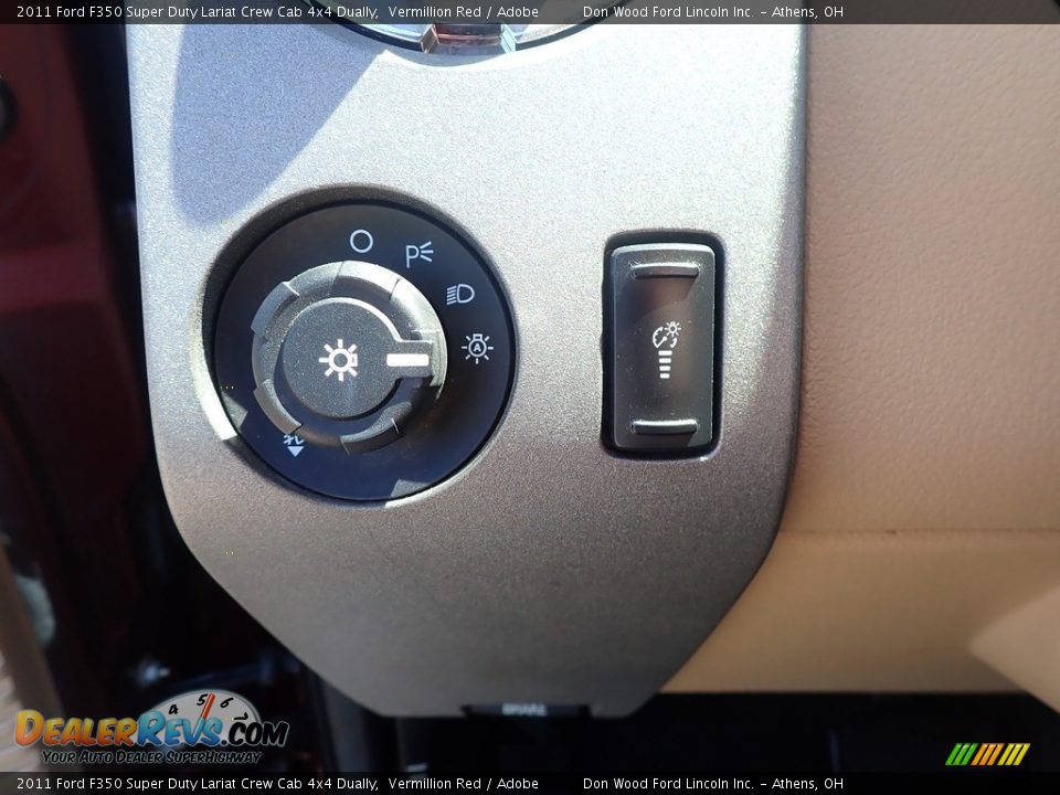 2011 Ford F350 Super Duty Lariat Crew Cab 4x4 Dually Vermillion Red / Adobe Photo #32