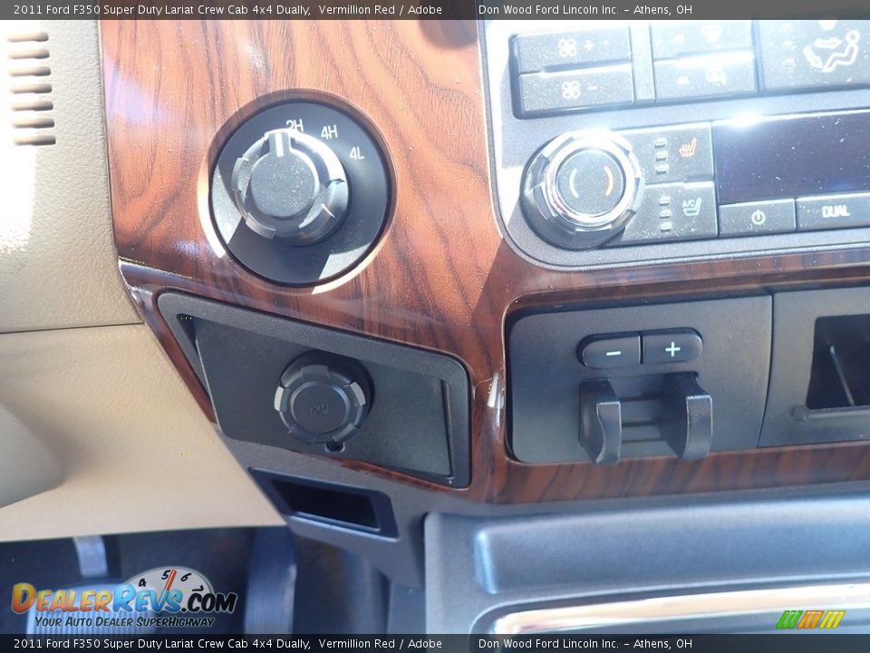2011 Ford F350 Super Duty Lariat Crew Cab 4x4 Dually Vermillion Red / Adobe Photo #33