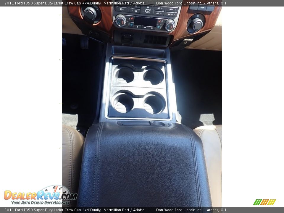 2011 Ford F350 Super Duty Lariat Crew Cab 4x4 Dually Vermillion Red / Adobe Photo #34