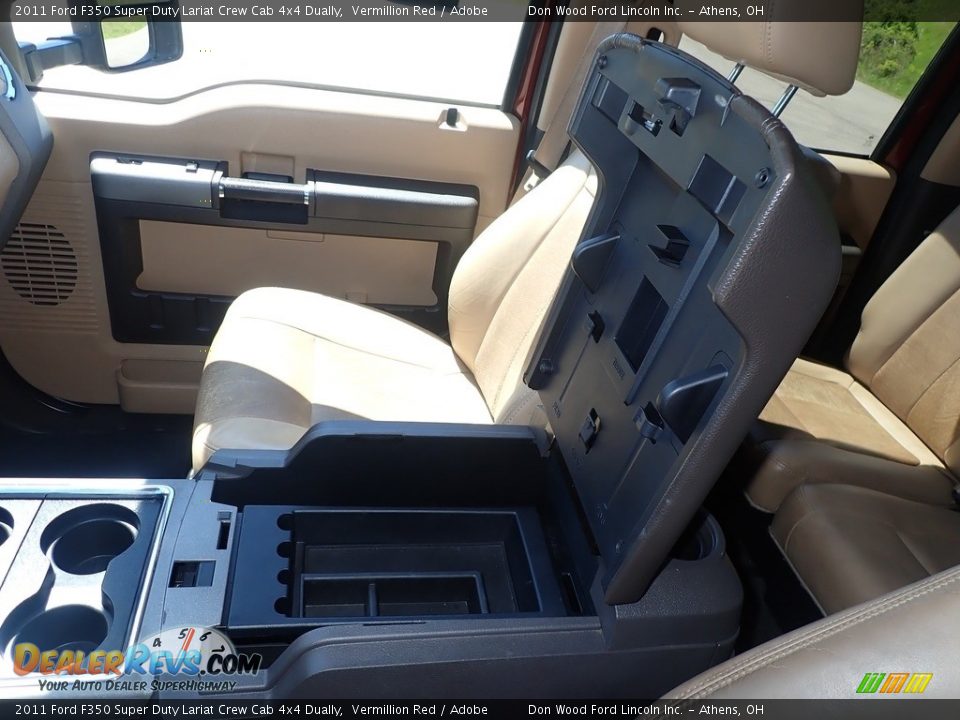 2011 Ford F350 Super Duty Lariat Crew Cab 4x4 Dually Vermillion Red / Adobe Photo #35
