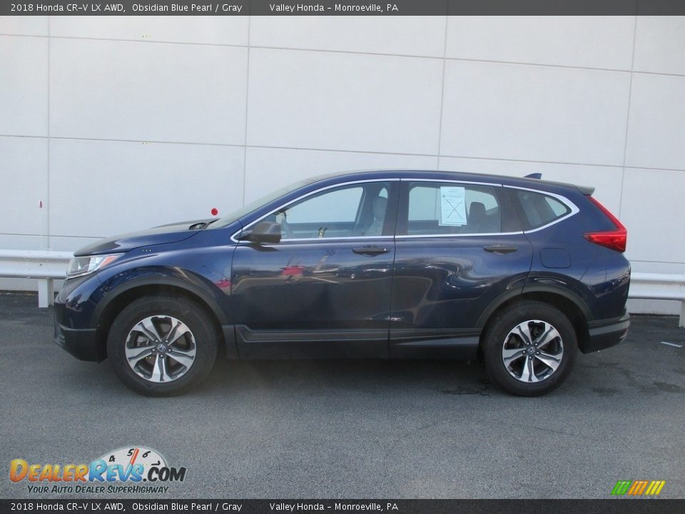 2018 Honda CR-V LX AWD Obsidian Blue Pearl / Gray Photo #2