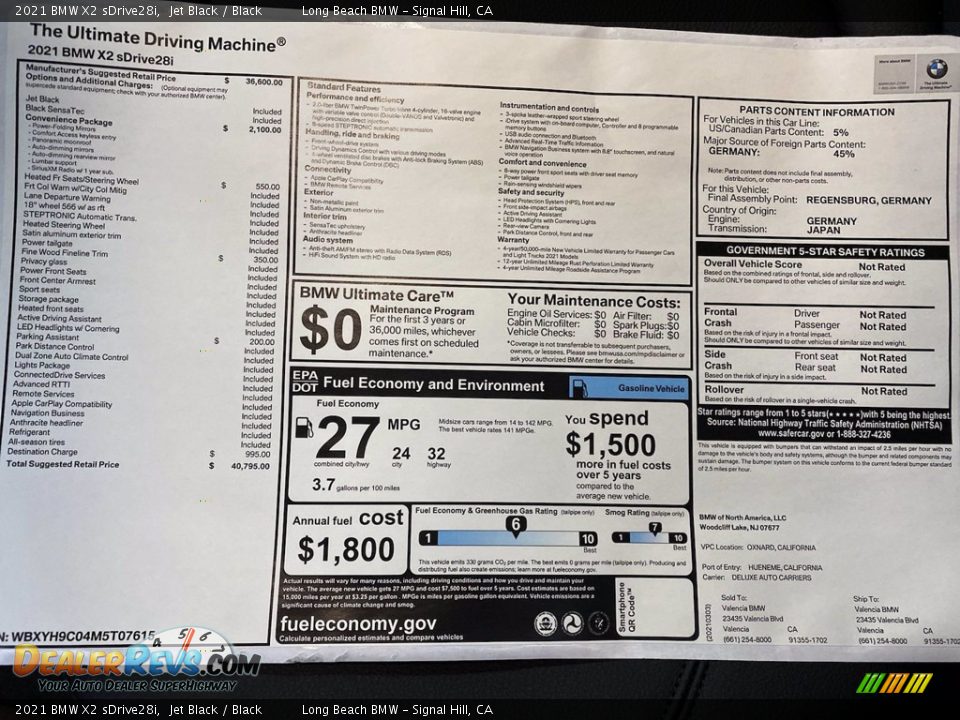 2021 BMW X2 sDrive28i Jet Black / Black Photo #25