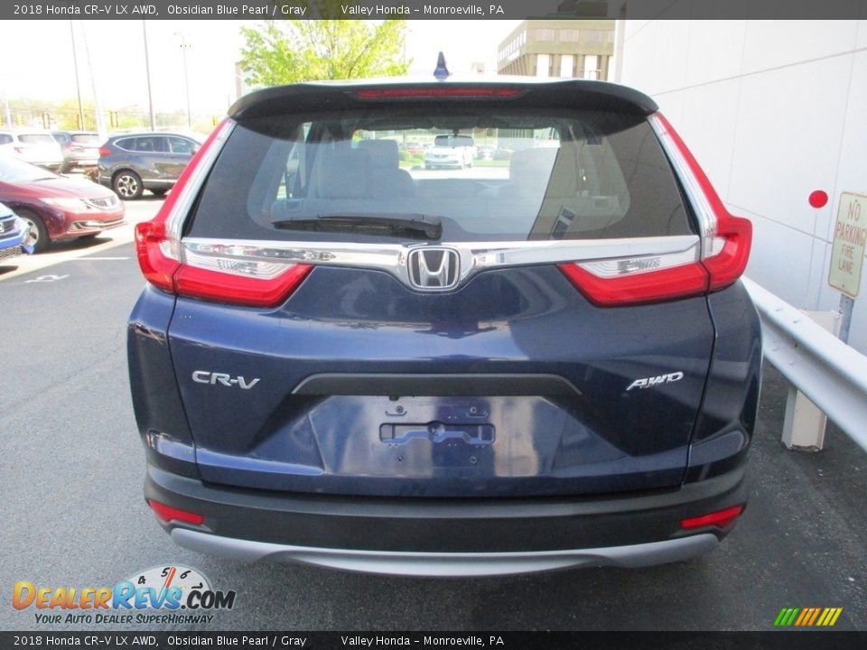 2018 Honda CR-V LX AWD Obsidian Blue Pearl / Gray Photo #4