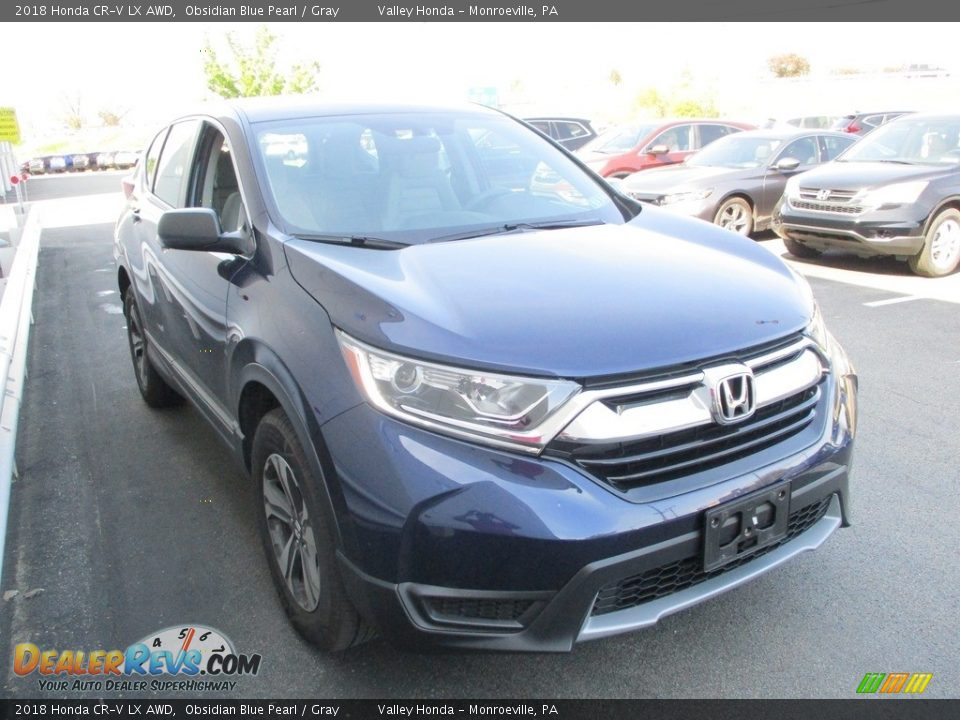 2018 Honda CR-V LX AWD Obsidian Blue Pearl / Gray Photo #7