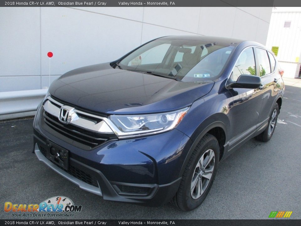 2018 Honda CR-V LX AWD Obsidian Blue Pearl / Gray Photo #9