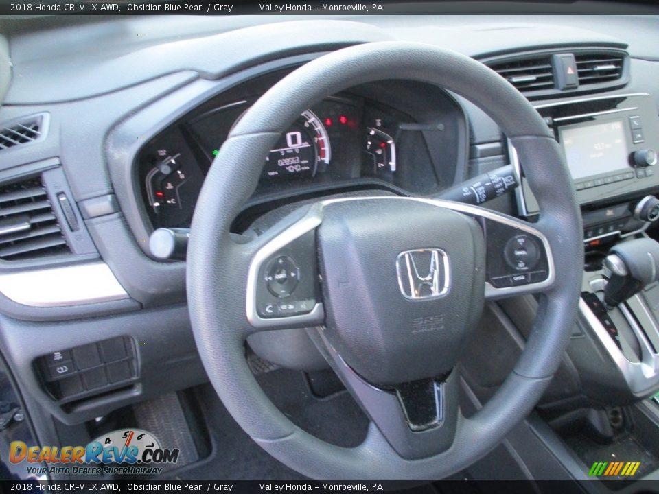 2018 Honda CR-V LX AWD Obsidian Blue Pearl / Gray Photo #13