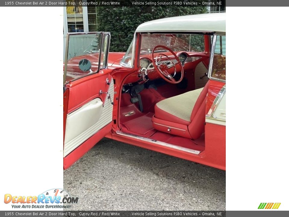 1955 Chevrolet Bel Air 2 Door Hard Top Gypsy Red / Red/White Photo #2