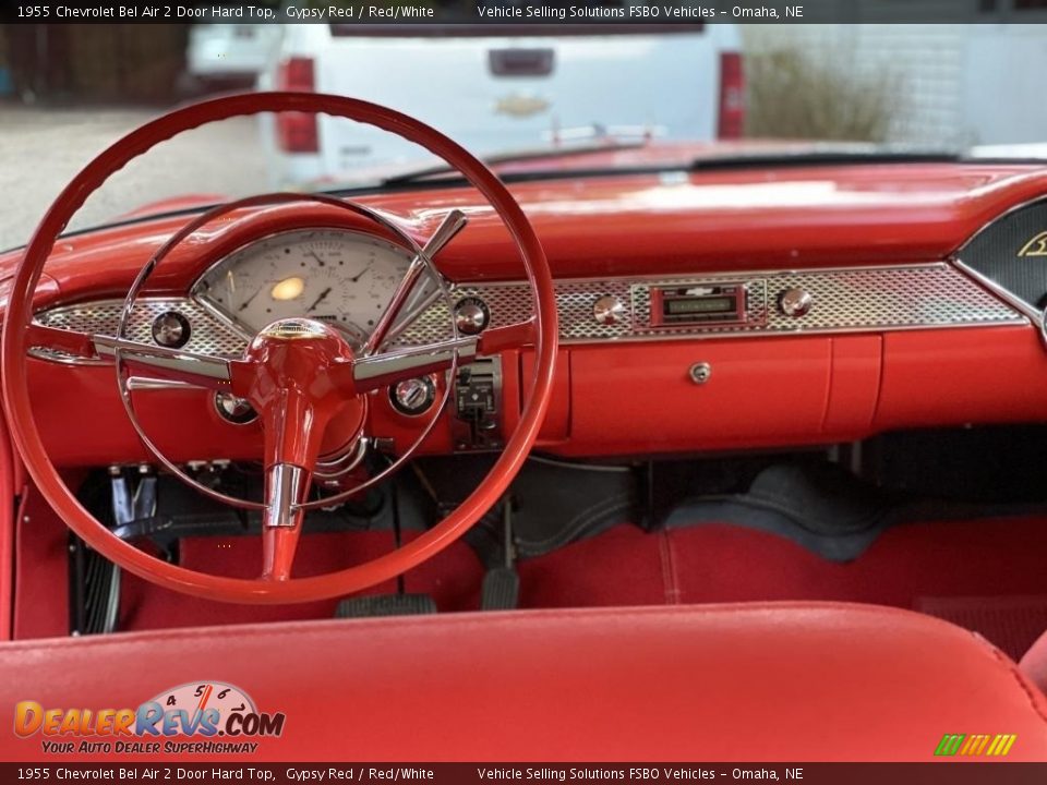 1955 Chevrolet Bel Air 2 Door Hard Top Gypsy Red / Red/White Photo #3