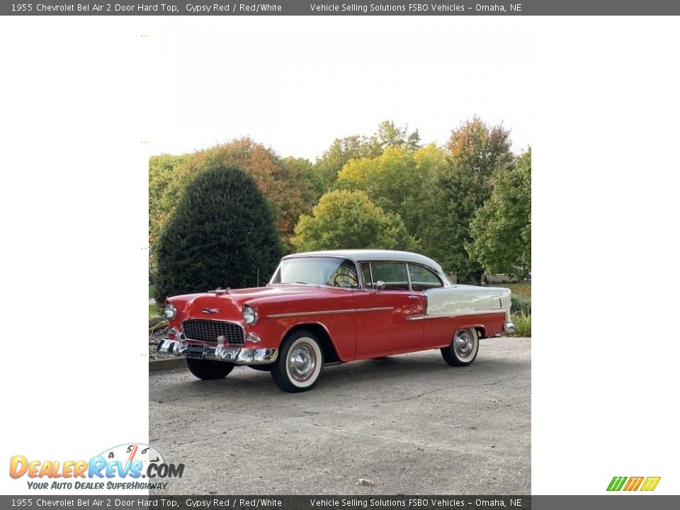 1955 Chevrolet Bel Air 2 Door Hard Top Gypsy Red / Red/White Photo #10