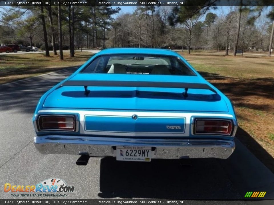 1973 Plymouth Duster 340 Blue Sky / Parchment Photo #7