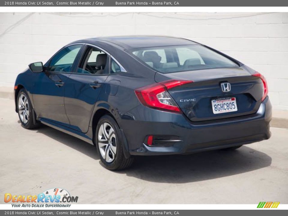 2018 Honda Civic LX Sedan Cosmic Blue Metallic / Gray Photo #2