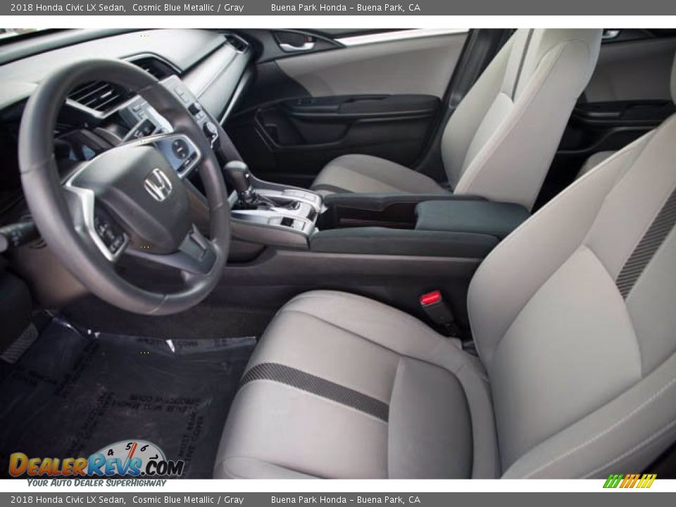 2018 Honda Civic LX Sedan Cosmic Blue Metallic / Gray Photo #3