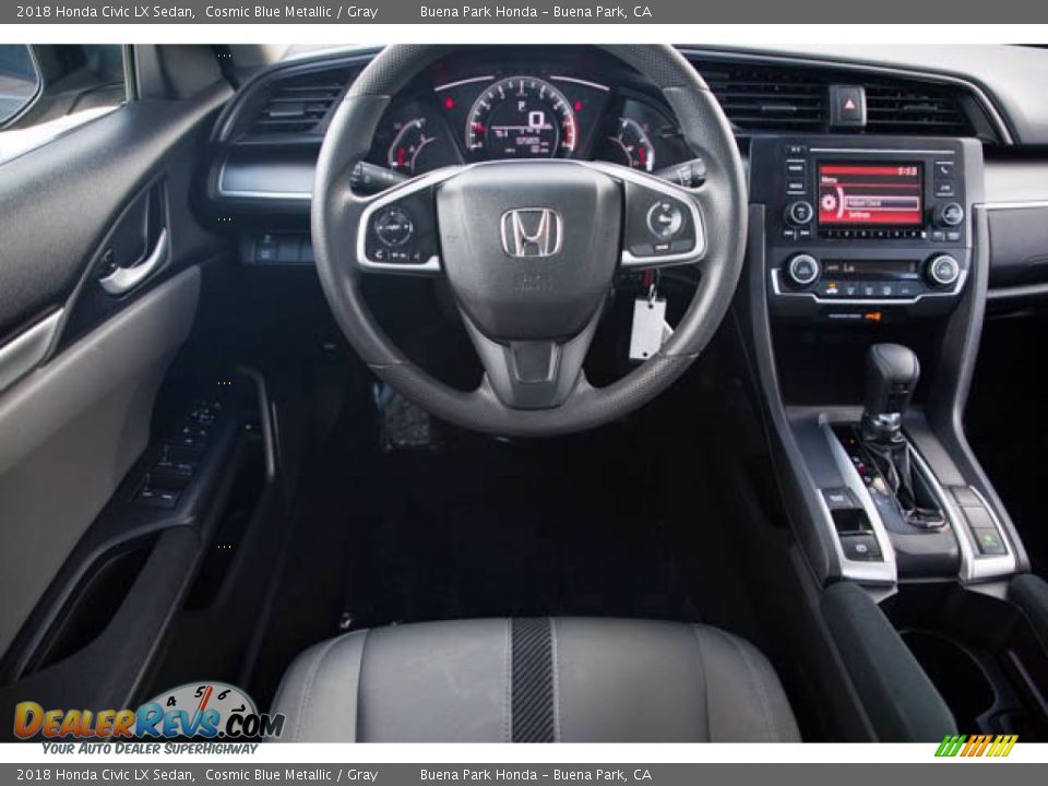 2018 Honda Civic LX Sedan Cosmic Blue Metallic / Gray Photo #5