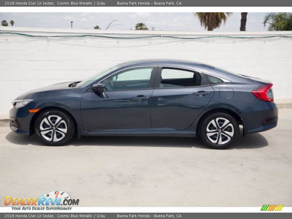 2018 Honda Civic LX Sedan Cosmic Blue Metallic / Gray Photo #10