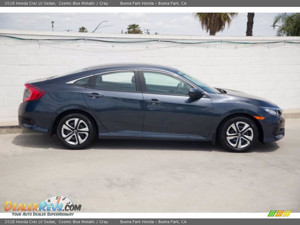 2018 Honda Civic LX Sedan Cosmic Blue Metallic / Gray Photo #14