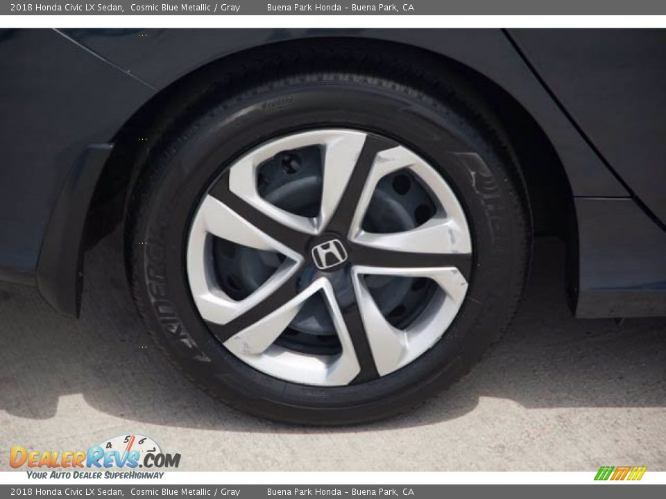 2018 Honda Civic LX Sedan Cosmic Blue Metallic / Gray Photo #36
