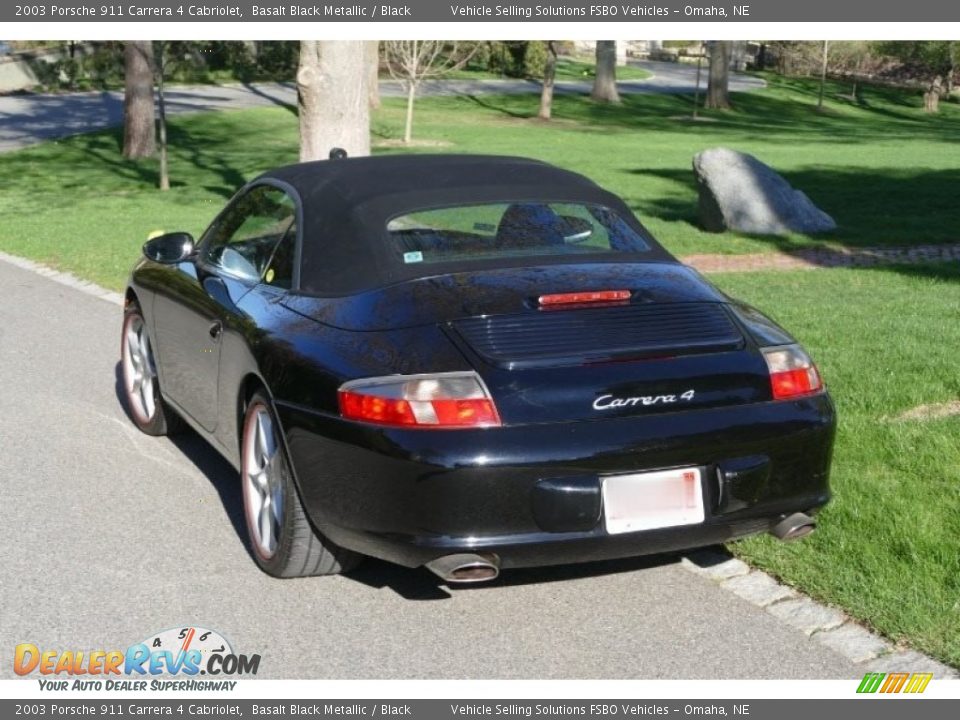 2003 Porsche 911 Carrera 4 Cabriolet Basalt Black Metallic / Black Photo #13
