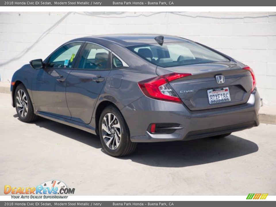 2018 Honda Civic EX Sedan Modern Steel Metallic / Ivory Photo #2