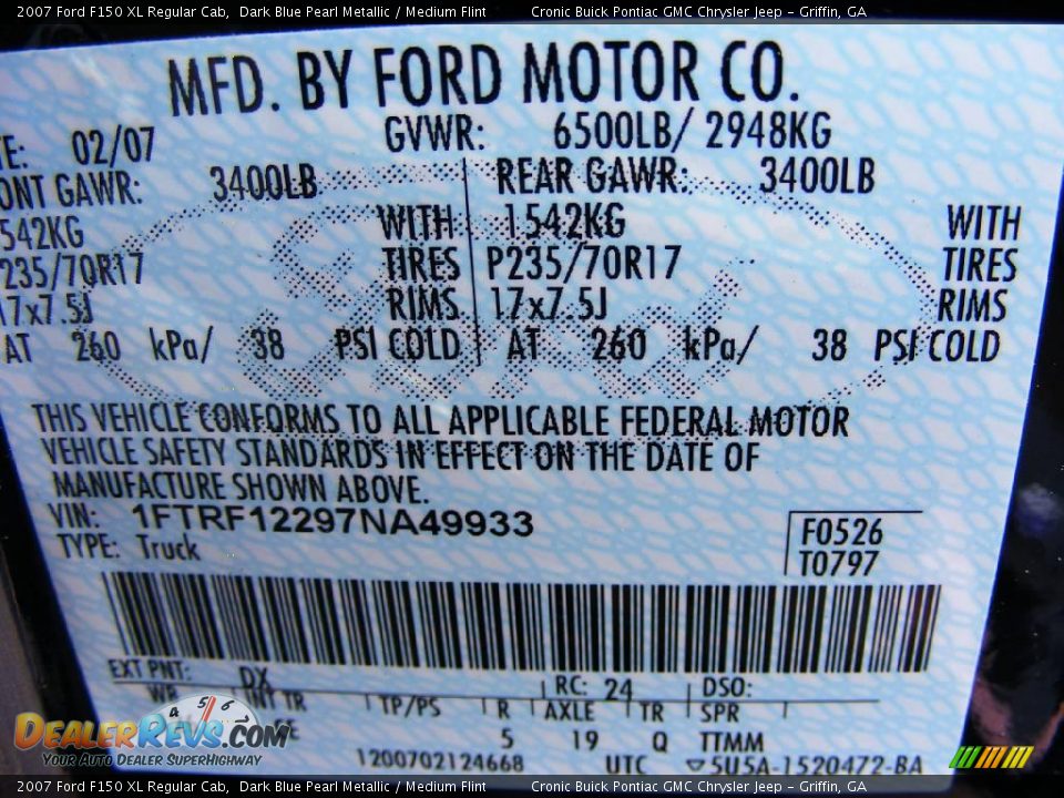 2007 Ford F150 XL Regular Cab Dark Blue Pearl Metallic / Medium Flint Photo #21