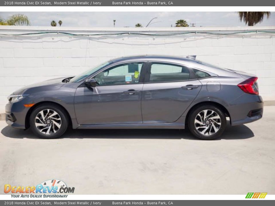 2018 Honda Civic EX Sedan Modern Steel Metallic / Ivory Photo #10