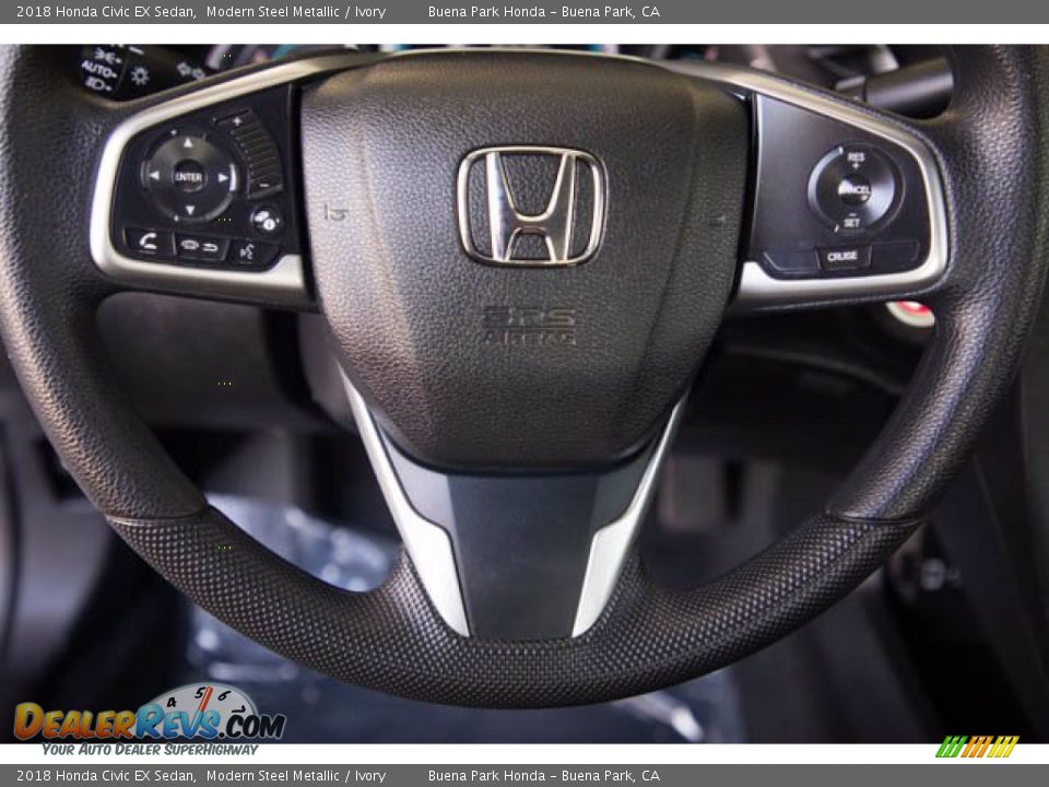 2018 Honda Civic EX Sedan Modern Steel Metallic / Ivory Photo #15