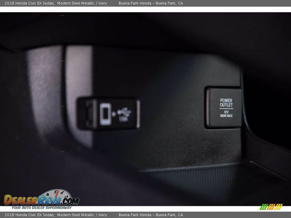 2018 Honda Civic EX Sedan Modern Steel Metallic / Ivory Photo #19