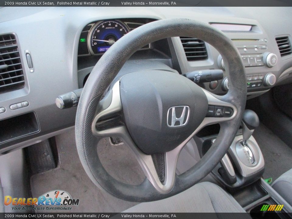 2009 Honda Civic LX Sedan Polished Metal Metallic / Gray Photo #13