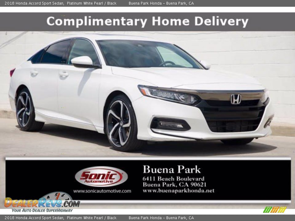 2018 Honda Accord Sport Sedan Platinum White Pearl / Black Photo #1