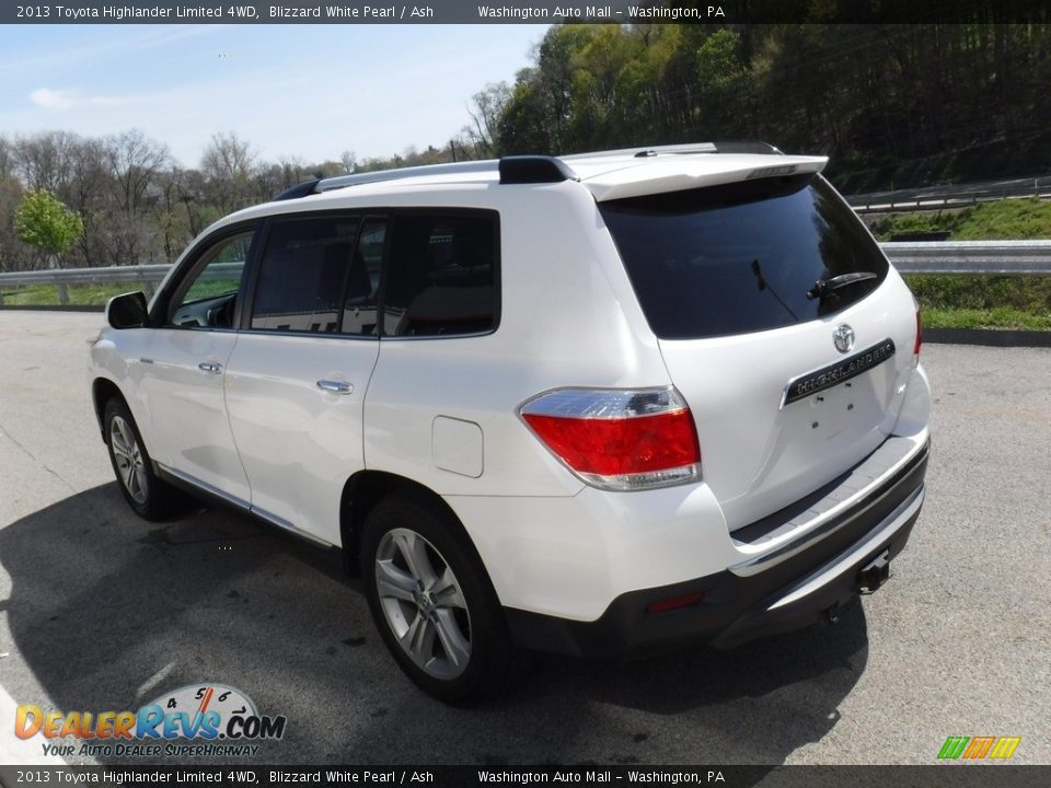 2013 Toyota Highlander Limited 4WD Blizzard White Pearl / Ash Photo #15
