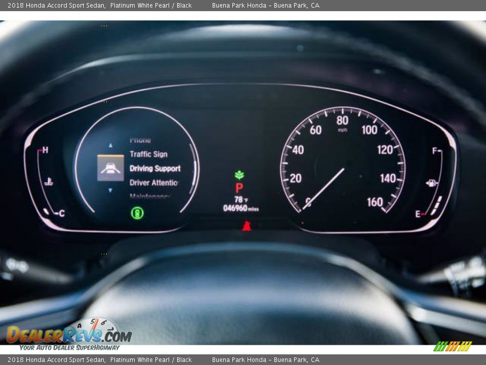 2018 Honda Accord Sport Sedan Platinum White Pearl / Black Photo #28