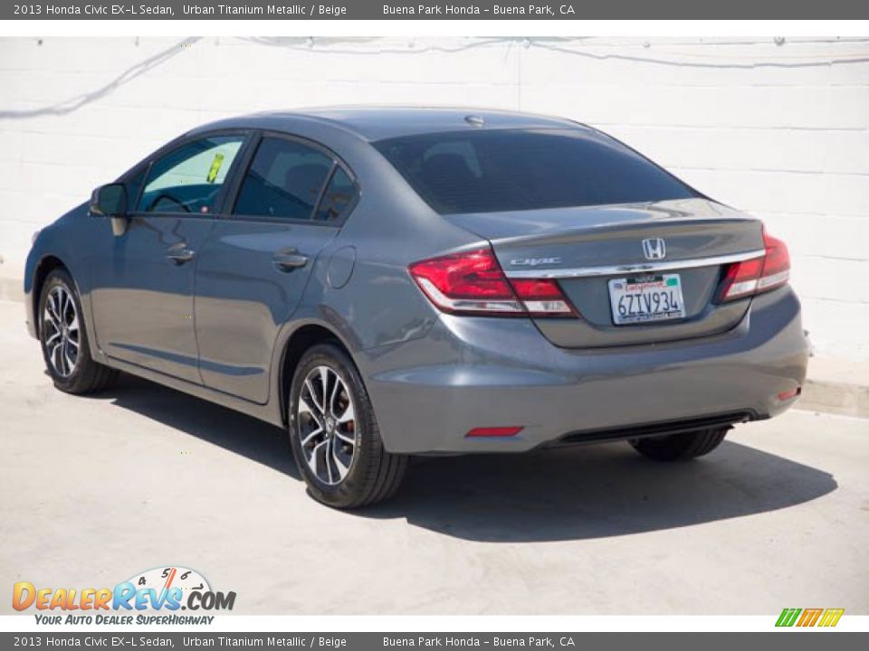 2013 Honda Civic EX-L Sedan Urban Titanium Metallic / Beige Photo #2