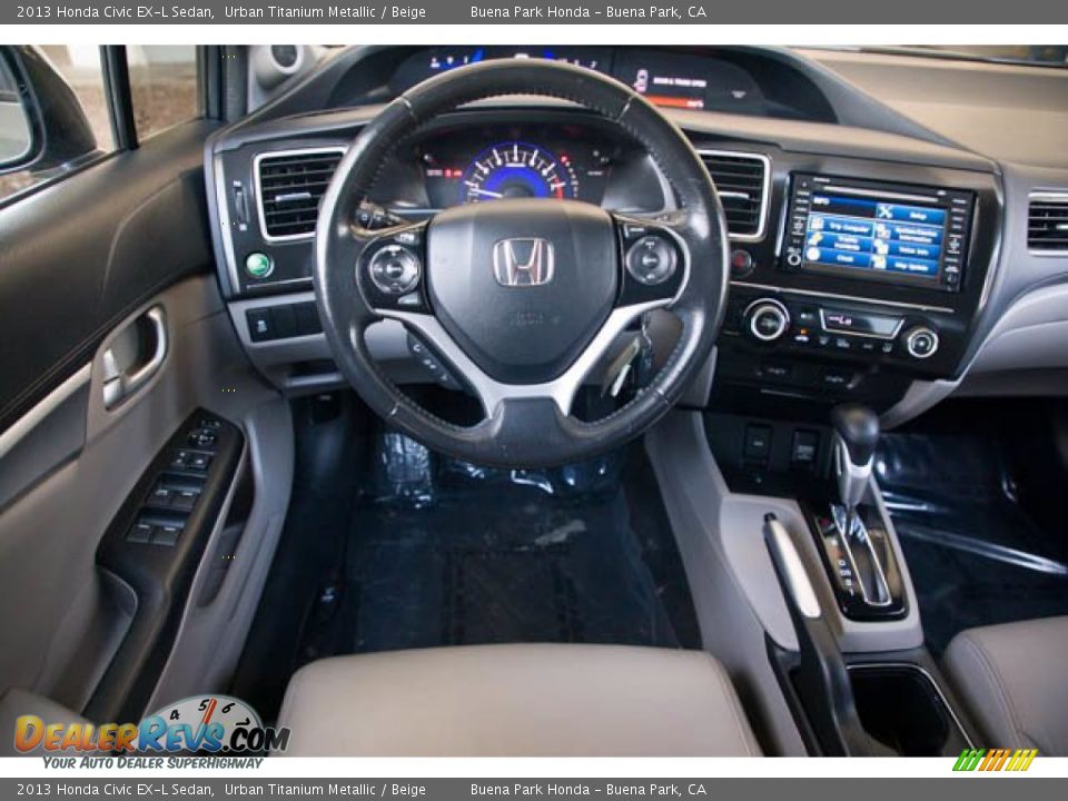 2013 Honda Civic EX-L Sedan Urban Titanium Metallic / Beige Photo #5