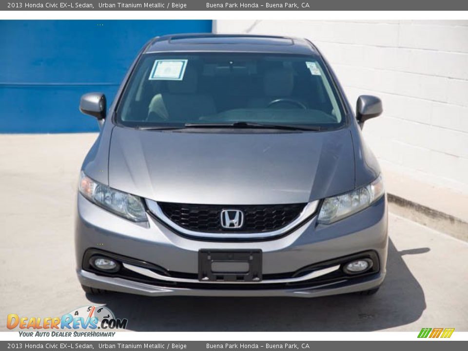 2013 Honda Civic EX-L Sedan Urban Titanium Metallic / Beige Photo #7