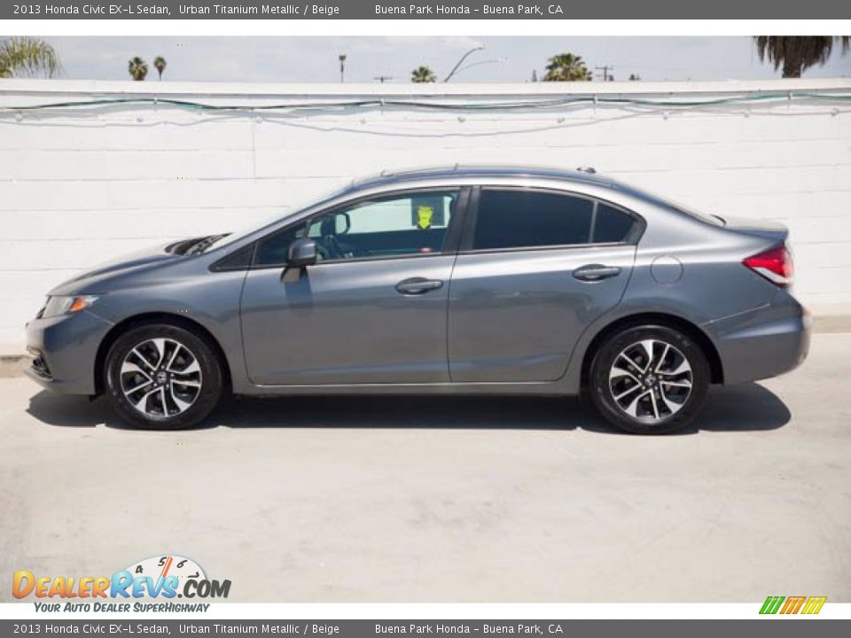 2013 Honda Civic EX-L Sedan Urban Titanium Metallic / Beige Photo #8