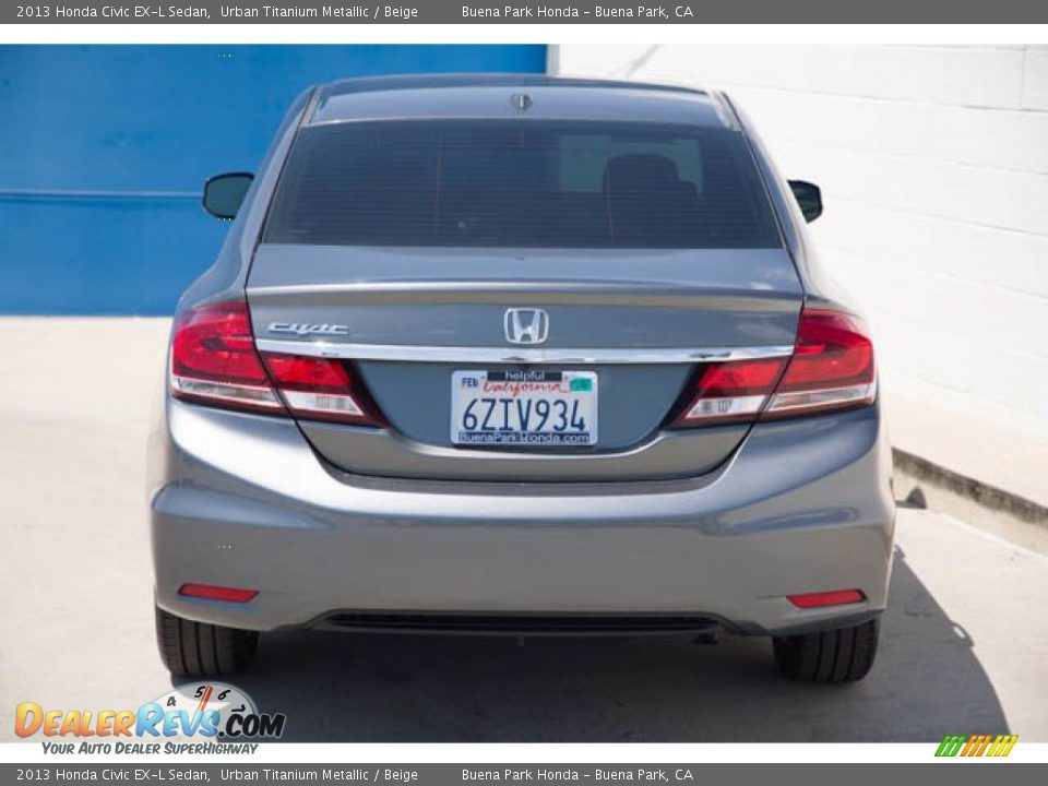 2013 Honda Civic EX-L Sedan Urban Titanium Metallic / Beige Photo #9