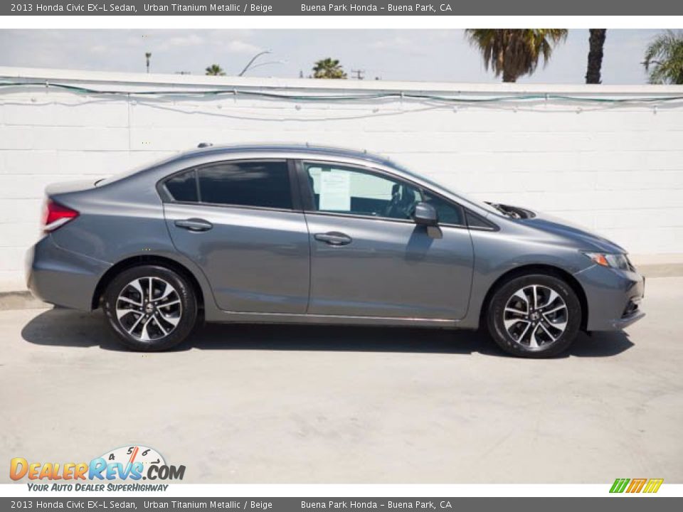 2013 Honda Civic EX-L Sedan Urban Titanium Metallic / Beige Photo #12