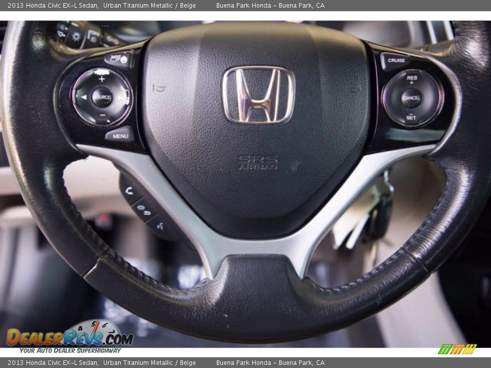 2013 Honda Civic EX-L Sedan Urban Titanium Metallic / Beige Photo #13