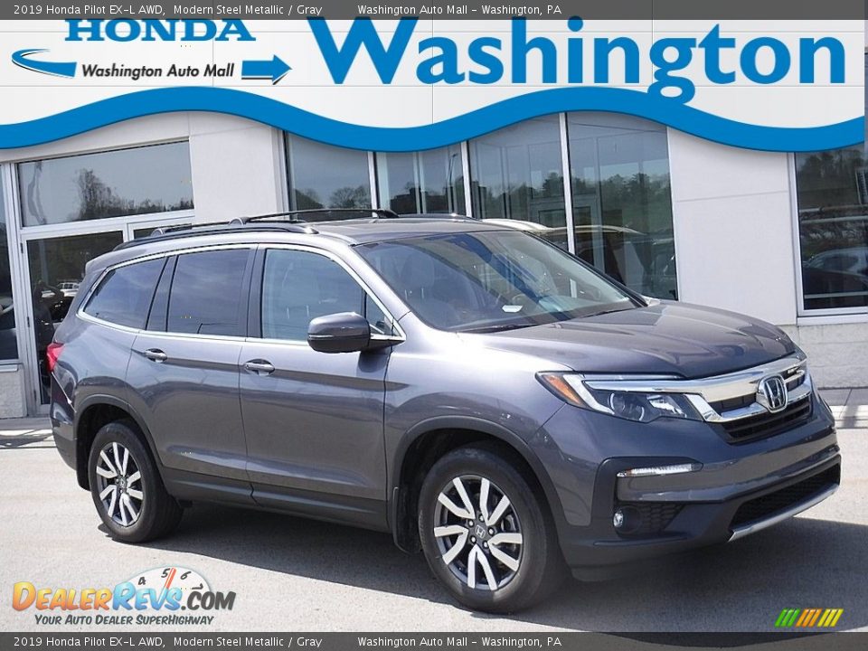 2019 Honda Pilot EX-L AWD Modern Steel Metallic / Gray Photo #1