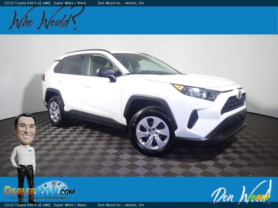 2019 Toyota RAV4 LE AWD Super White / Black Photo #1